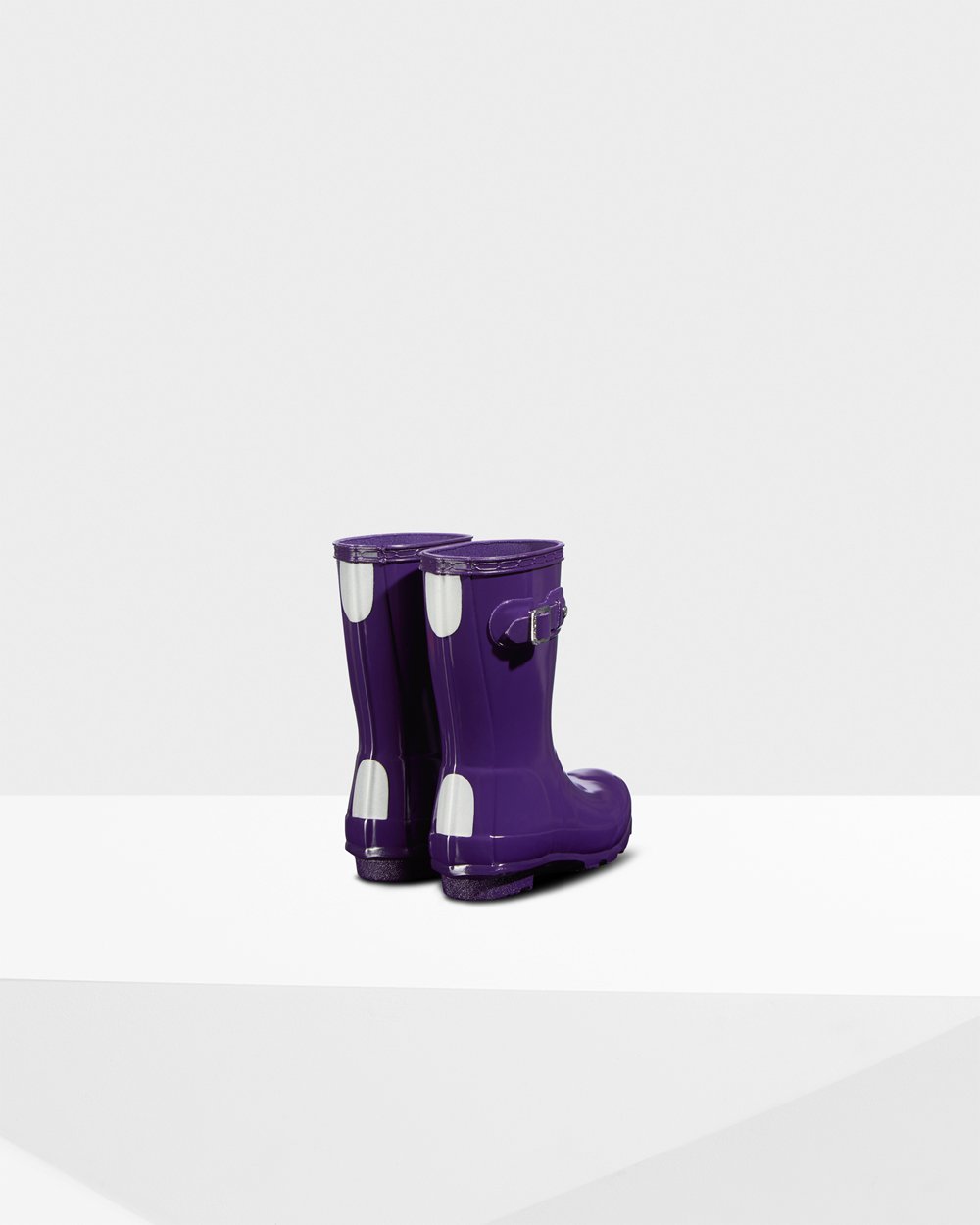 Kids Hunter Original Little Gloss - Rain Boots Blue Purple - 8439-AWCJQ